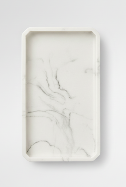 Set 3 piese accesorii de baie alb marmurat