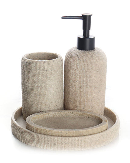 Set accesorii de baie 4 piese bej rasina