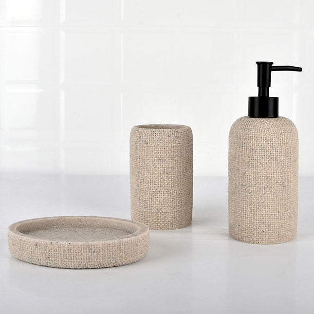 Set accesorii de baie 4 piese bej rasina