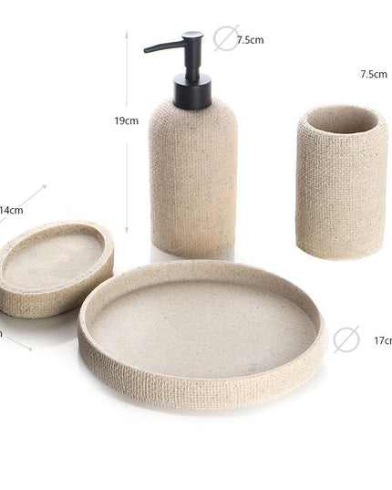 Set accesorii de baie 4 piese bej rasina