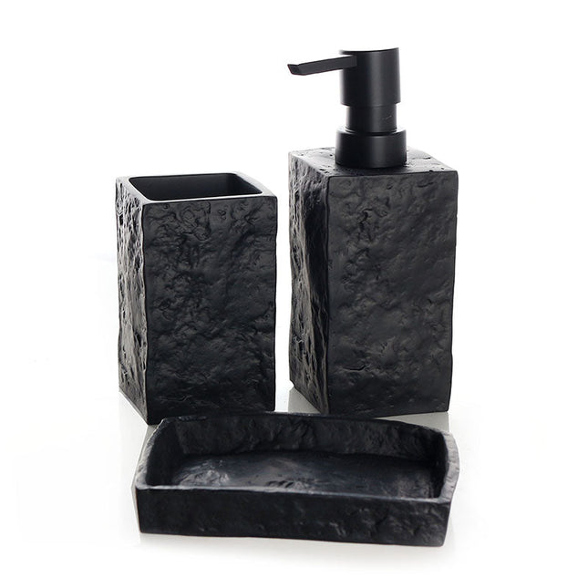 Set 3 piese accesorii de baie negru piatra