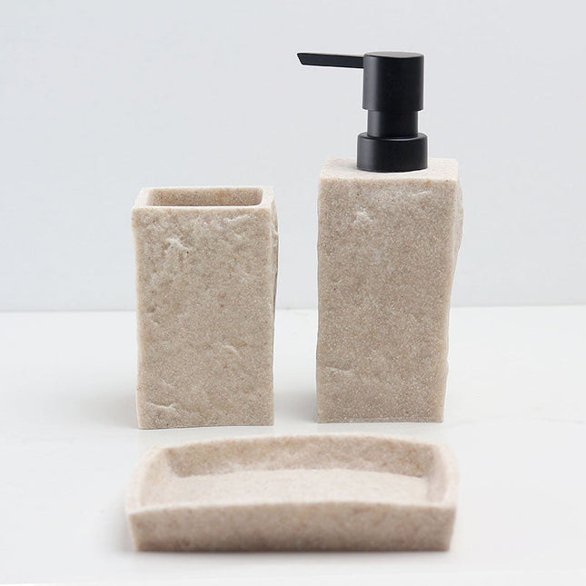 Set 3 piese accesorii de baie bej piatra