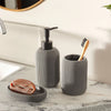 Set 3 piese accesorii de baie gri dungat