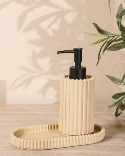 Set 3 piese accesorii de baie crem mat