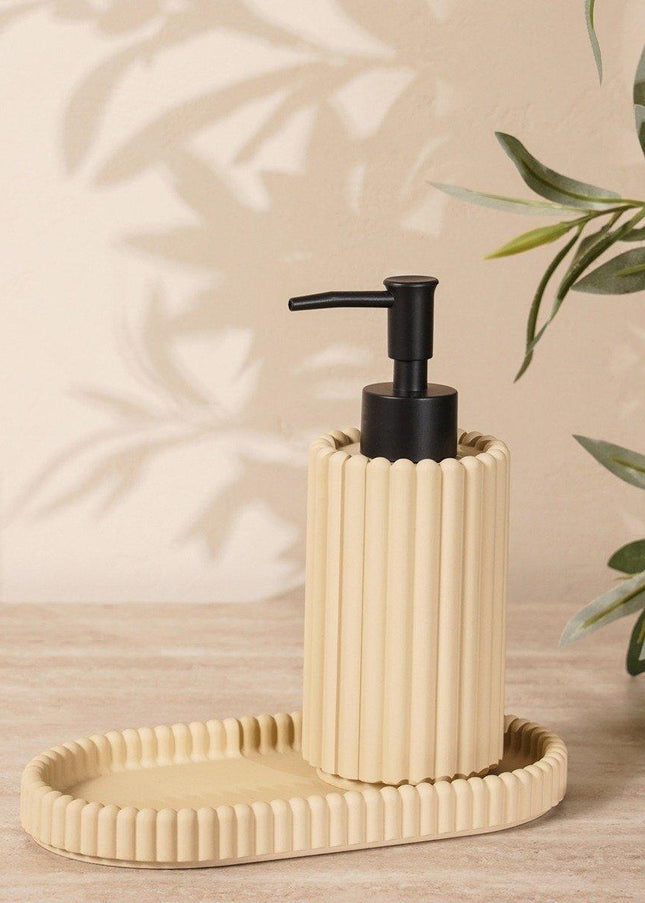 Set 3 piese accesorii de baie crem mat