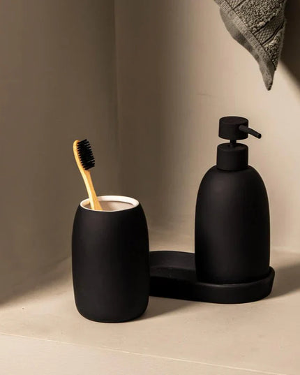 Set 3 piese accesorii de baie negru mat