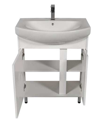 Mobilier de baie pe pardoseală Terra, Alb