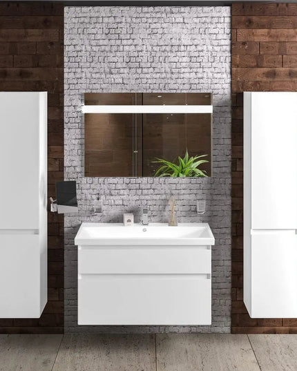 Mobilier de baie suspendat Elite, Alb Mat