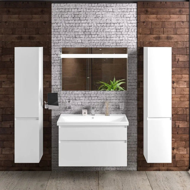 Mobilier de baie suspendat Elite, Alb Mat