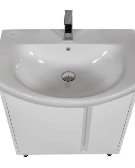 Mobilier de baie pe pardoseală Terra, Alb