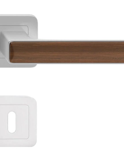 Manere usi DEKO Nichel satin cu decor nuc