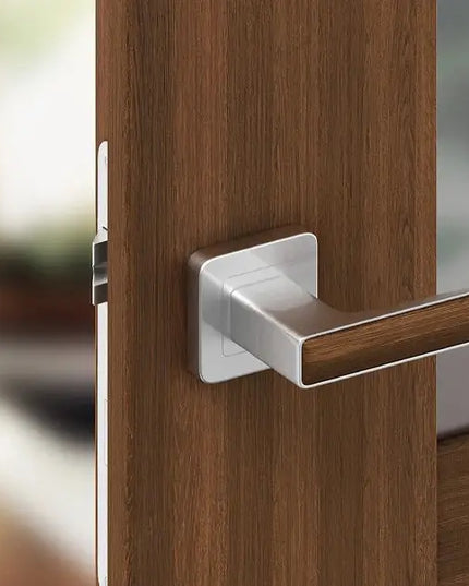 Manere usi DEKO Nichel satin cu decor nuc