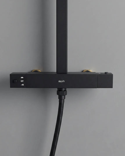 Sistem de duș termostatic – Mason – Negru mat