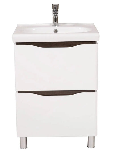 Mobilier de baie pe pardoseală Venice, Alb+Wenge (City)