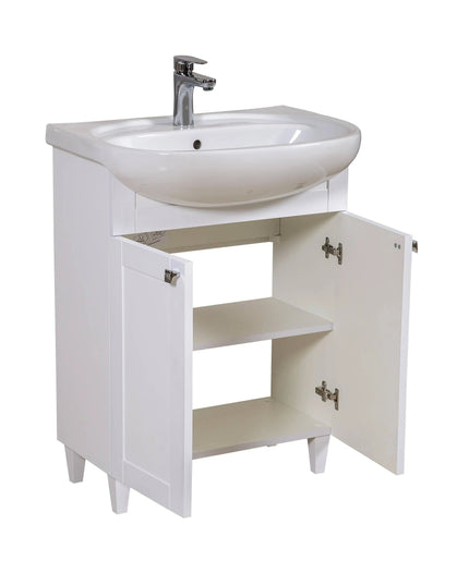 Mobilier de baie pe pardoseală Woodmix, Alb