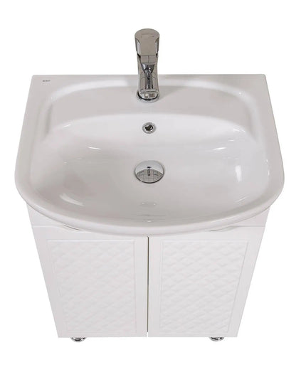 Mobilier de baie pe pardoseală Rodors, Alb