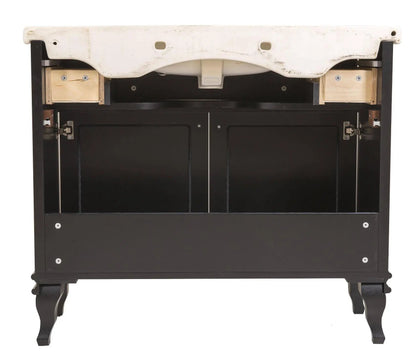 Mobilier de baie pe pardoseală Beatrice negru+crom