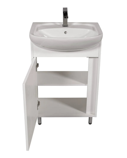 Mobilier de baie pe pardoseală Terra, Alb