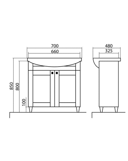 Mobilier de baie pe pardoseală Woodmix, Alb