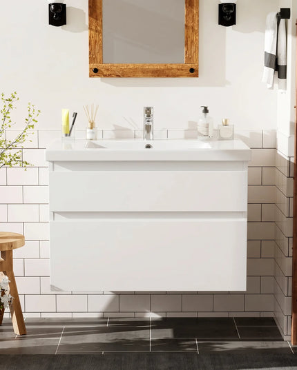 Mobilier de baie suspendat Elite, Alb Mat