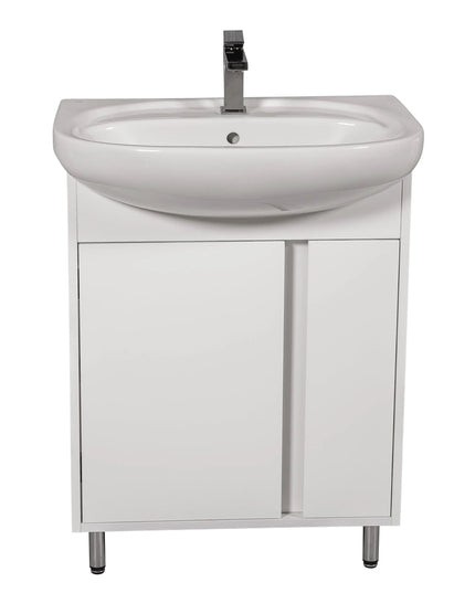 Mobilier de baie pe pardoseală Terra, Alb