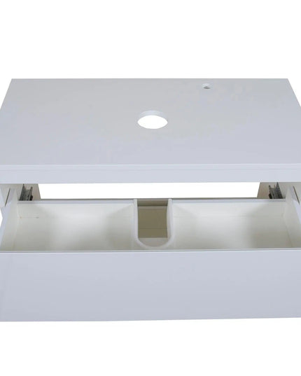 Mobilier de baie suspendat Accent alb, cu blat
