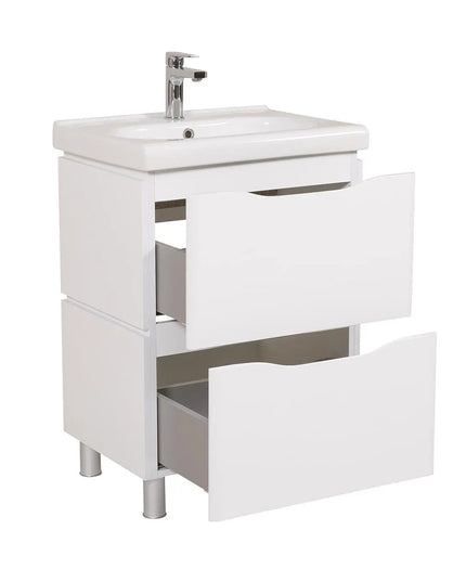 Mobilier de baie pe pardoseală Venice, Alb (City)