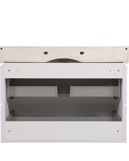 Mobilier de baie suspendat Venice, Alb pentru 2 baterii