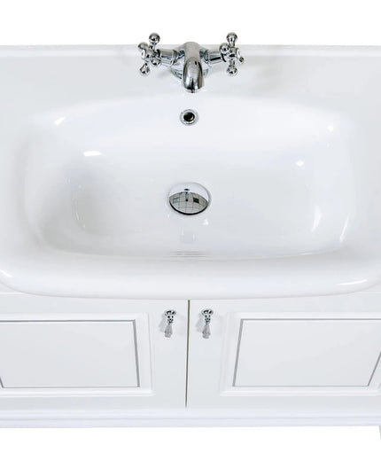 Mobilier de baie pe pardoseală Beatrice alb+crom