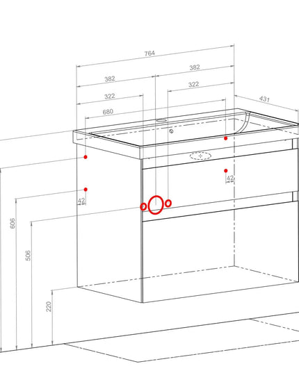 Mobilier de baie suspendat Elite, Alb Mat