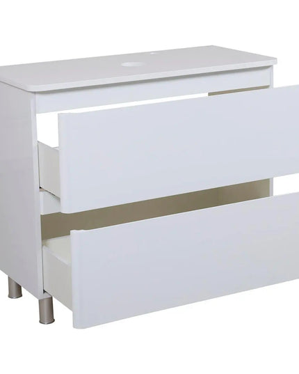Mobilier de baie suspendat Accent alb, cu blat