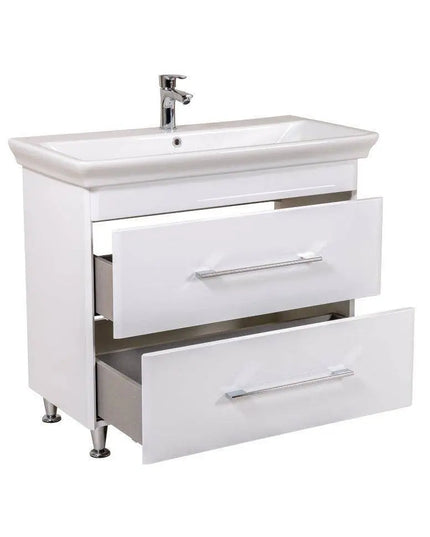 Mobilier de baie pe pardoseală Paola, Alb