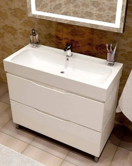 Mobilier de baie pe pardoseală Venice, Alb (Pinto)