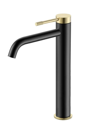 Baterie lavoar – Colecția Vanolu – Negru mat + Auriu periat