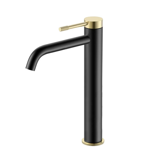 Baterie lavoar – Colecția Vanolu – Negru mat + Auriu periat