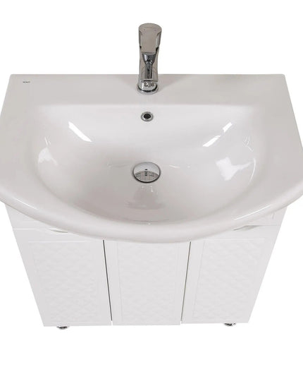 Mobilier de baie pe pardoseală Rodors, Alb