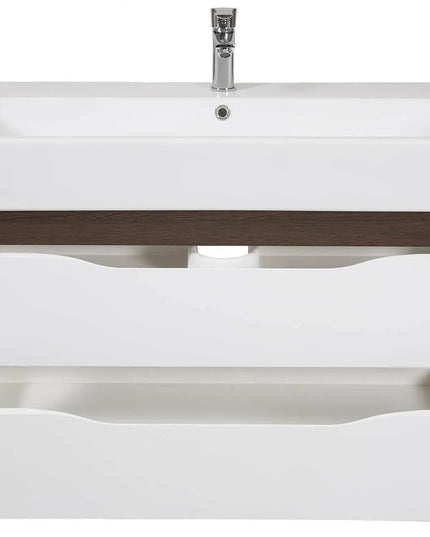 Mobilier de baie  suspendat  Venice, Alb+Wenge (Pinto)