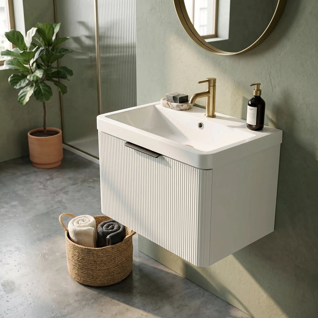 Mobilier de baie suspendat Frost, Alb