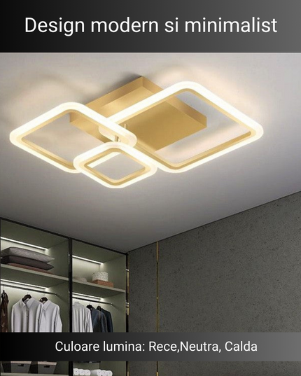 Lustră LED Auriu cu Telecomandă G 3816/3 GD