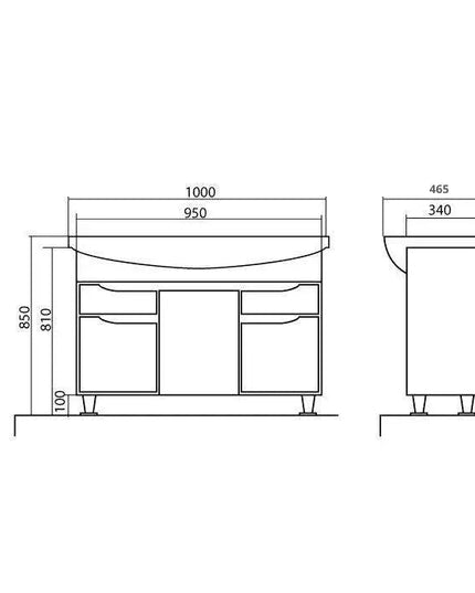 Mobilier de baie pe pardoseală Rodors, Alb