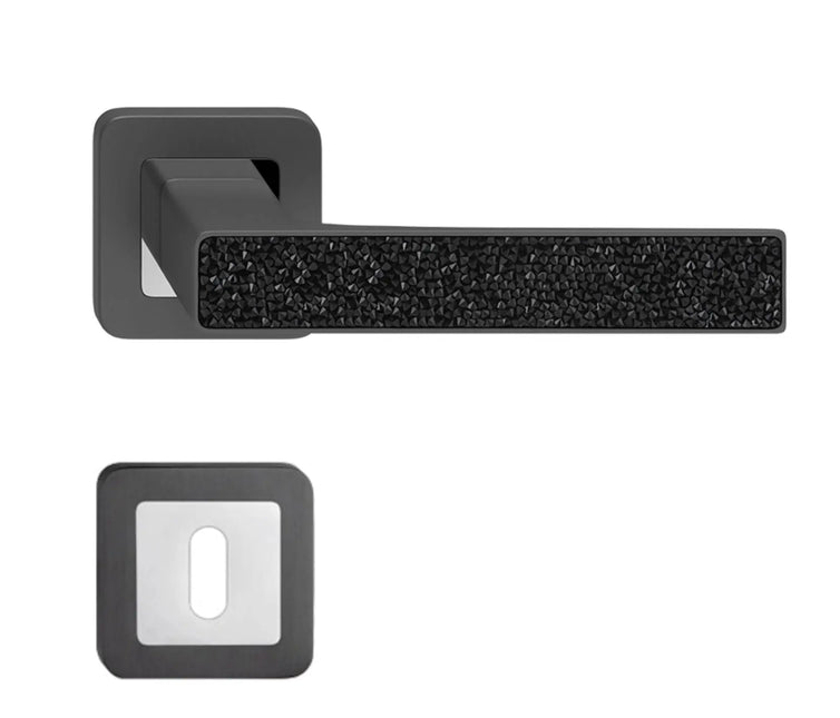 Manere usi DEKO Grafit cu decor de cristale negre