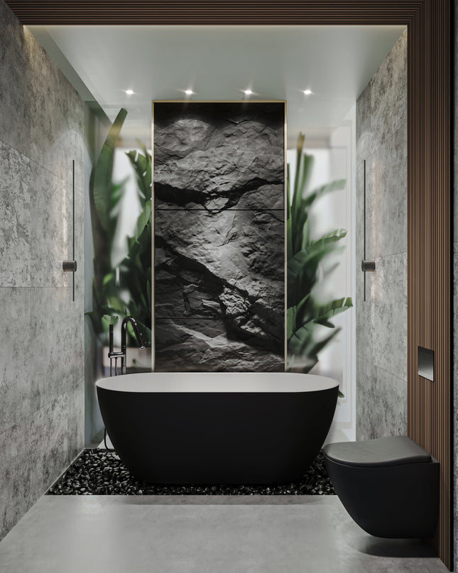 Cadă din compozit neagră lucioasă Greenland