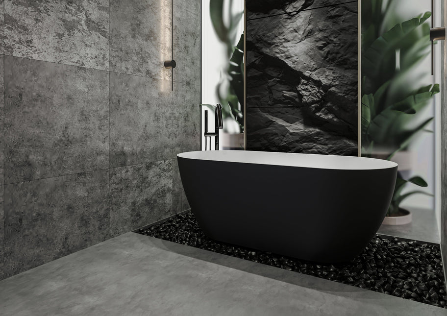 Cadă din compozit neagră lucioasă Greenland