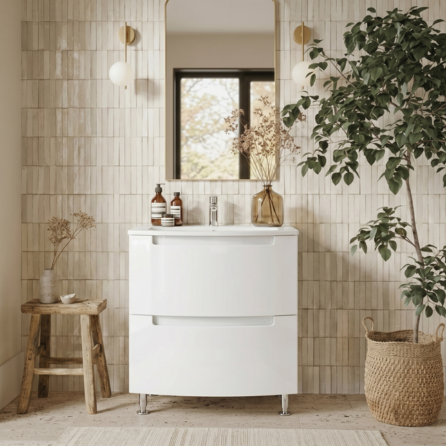 Set baie Headway – mască pe pardoseală cu lavoar ceramic