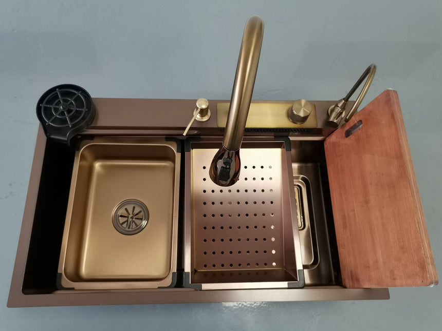 Chiuvetă multifuncțională cu accesorii 7546 HMF-ROSE GOLD