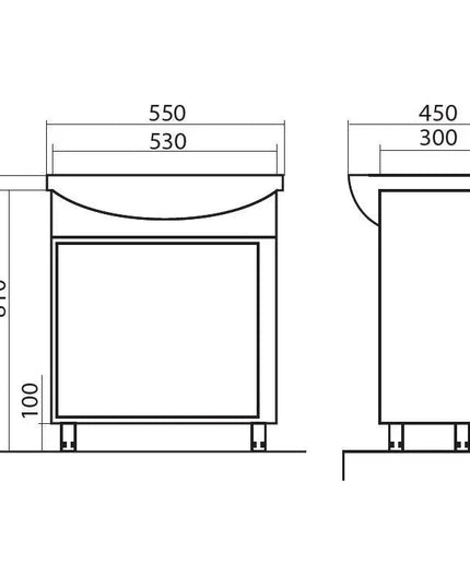 Mobilier de baie pe pardoseală Terra, Alb