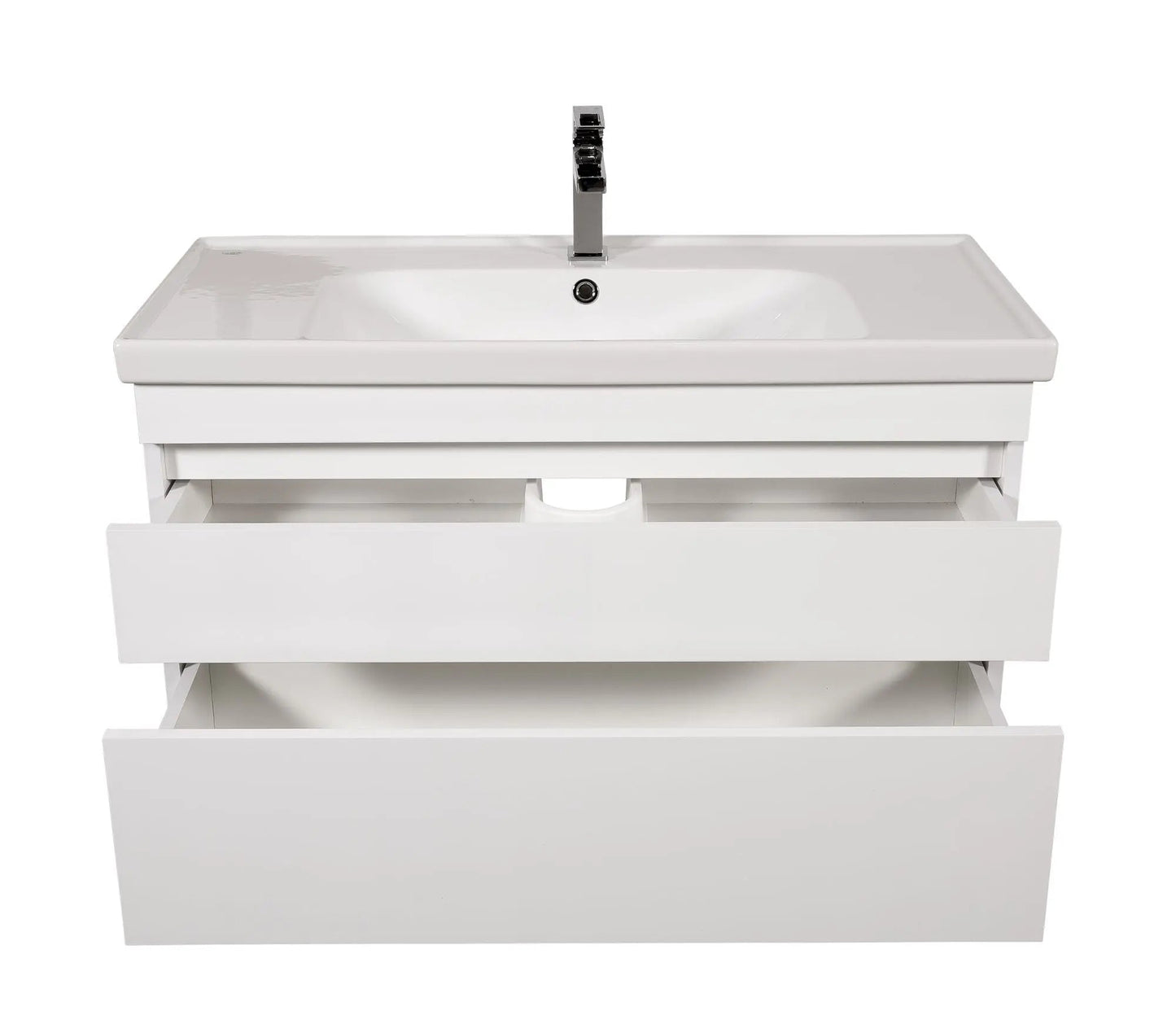 Mobilier de baie suspendat Vintage, Alb lucios