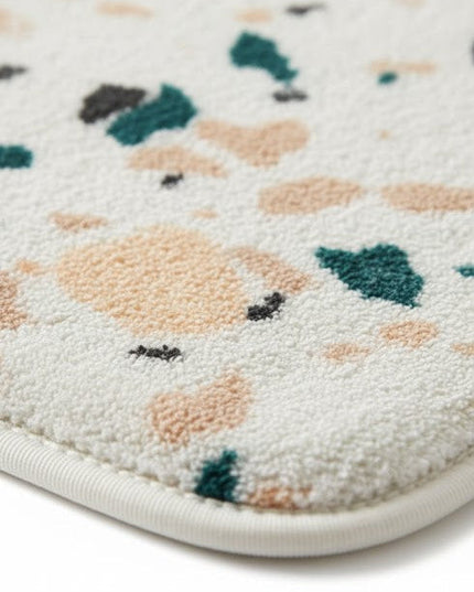 Covoraș baie absorbant, imitație cașmir, strat antiderapant, 40×60 cm, model Terrazzo