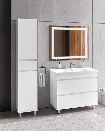 Mobilier de baie pe pardoseală Valencia Alb