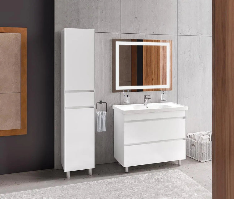 Mobilier de baie pe pardoseală Valencia Alb